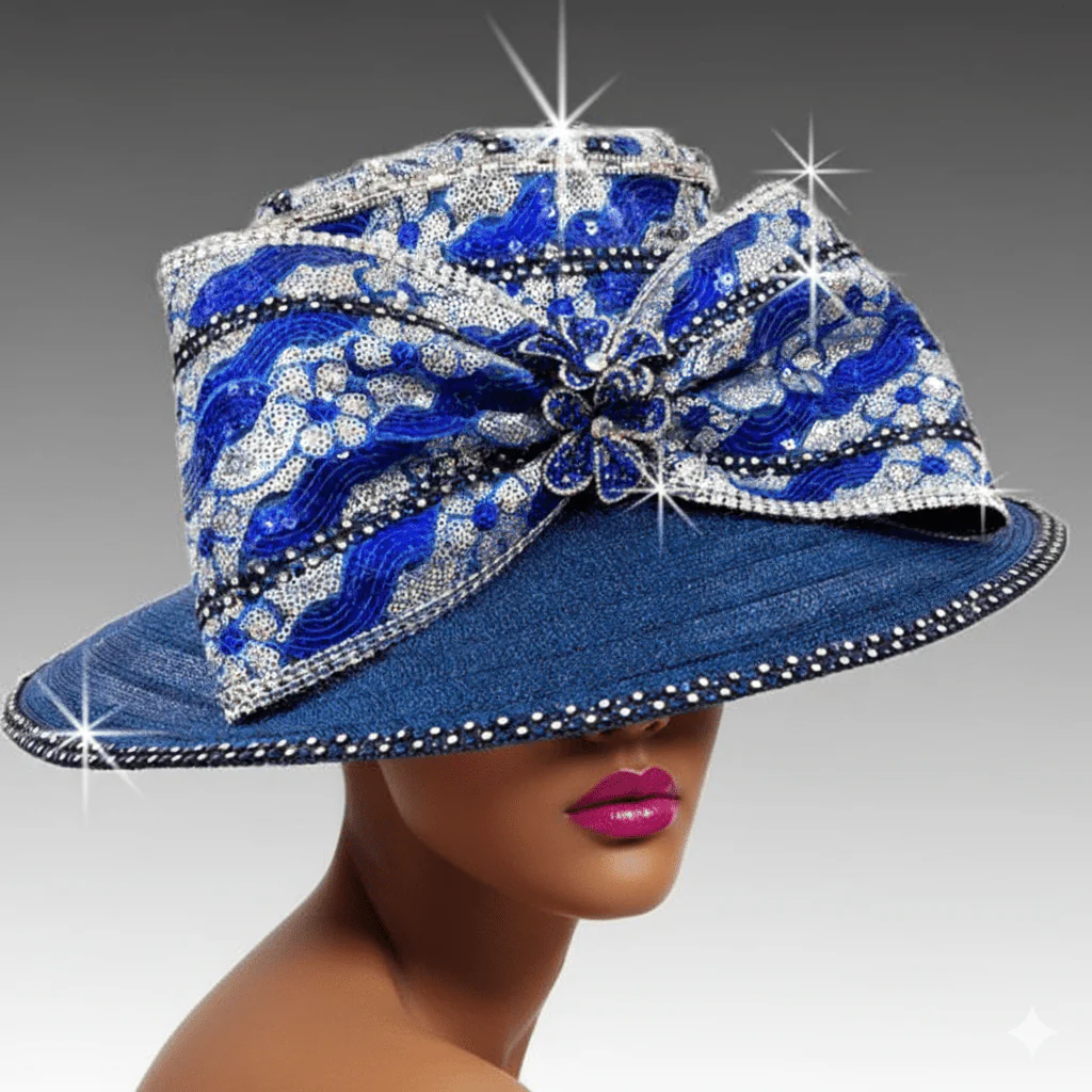 Lily Sequin Bow Cloche Church Hat - Whittall & Shon - Image 7