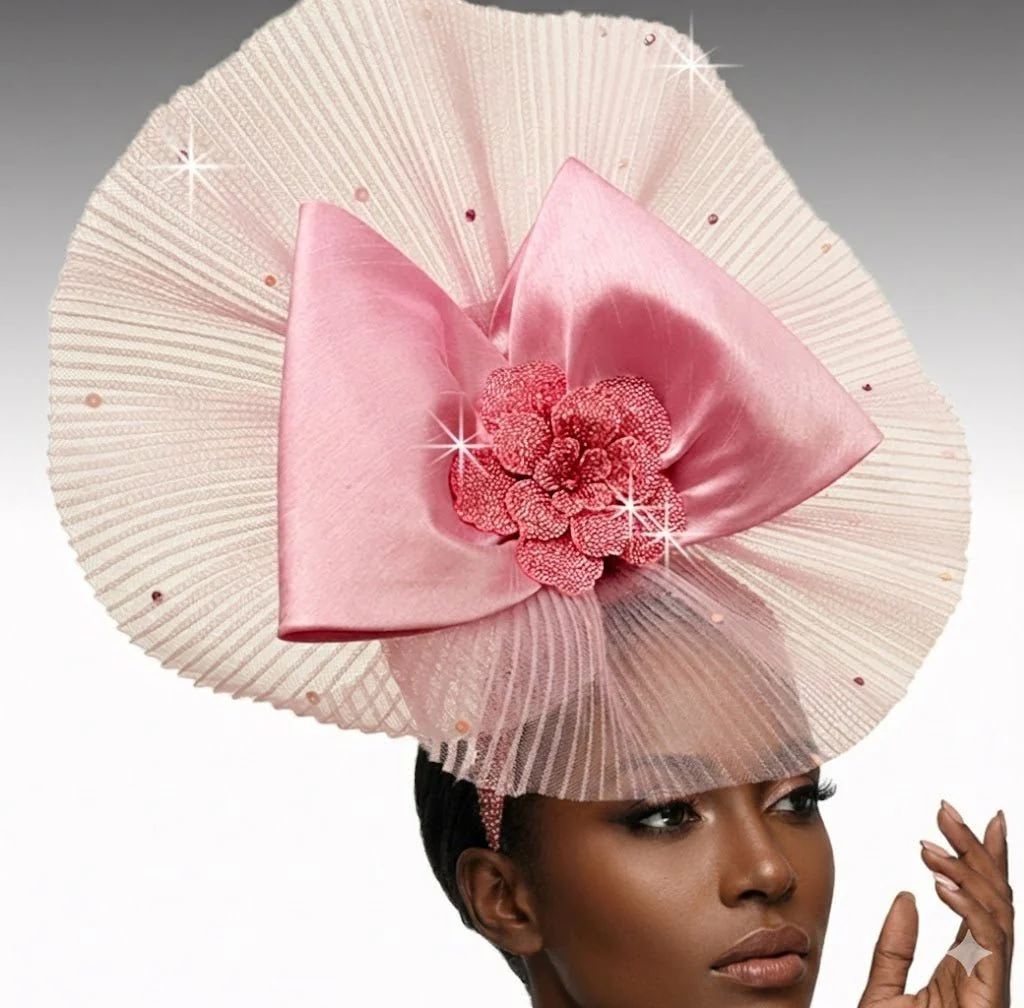 Midnight Rose Pleated Disc Fascinator - Whittall & Shon - Image 2