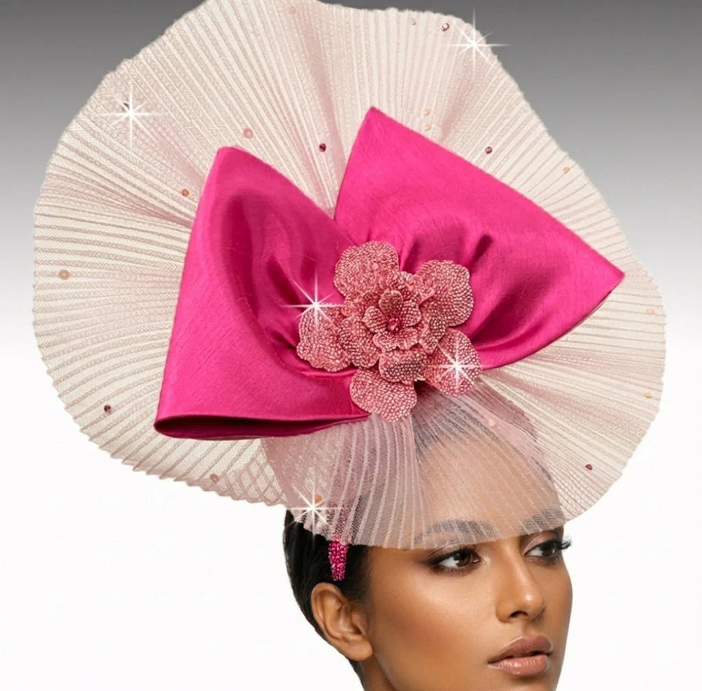 Midnight Rose Pleated Disc Fascinator - Whittall & Shon - Image 3