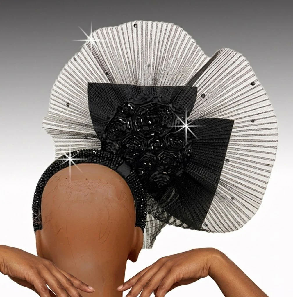 Midnight Rose Pleated Disc Fascinator - Whittall & Shon - Image 5