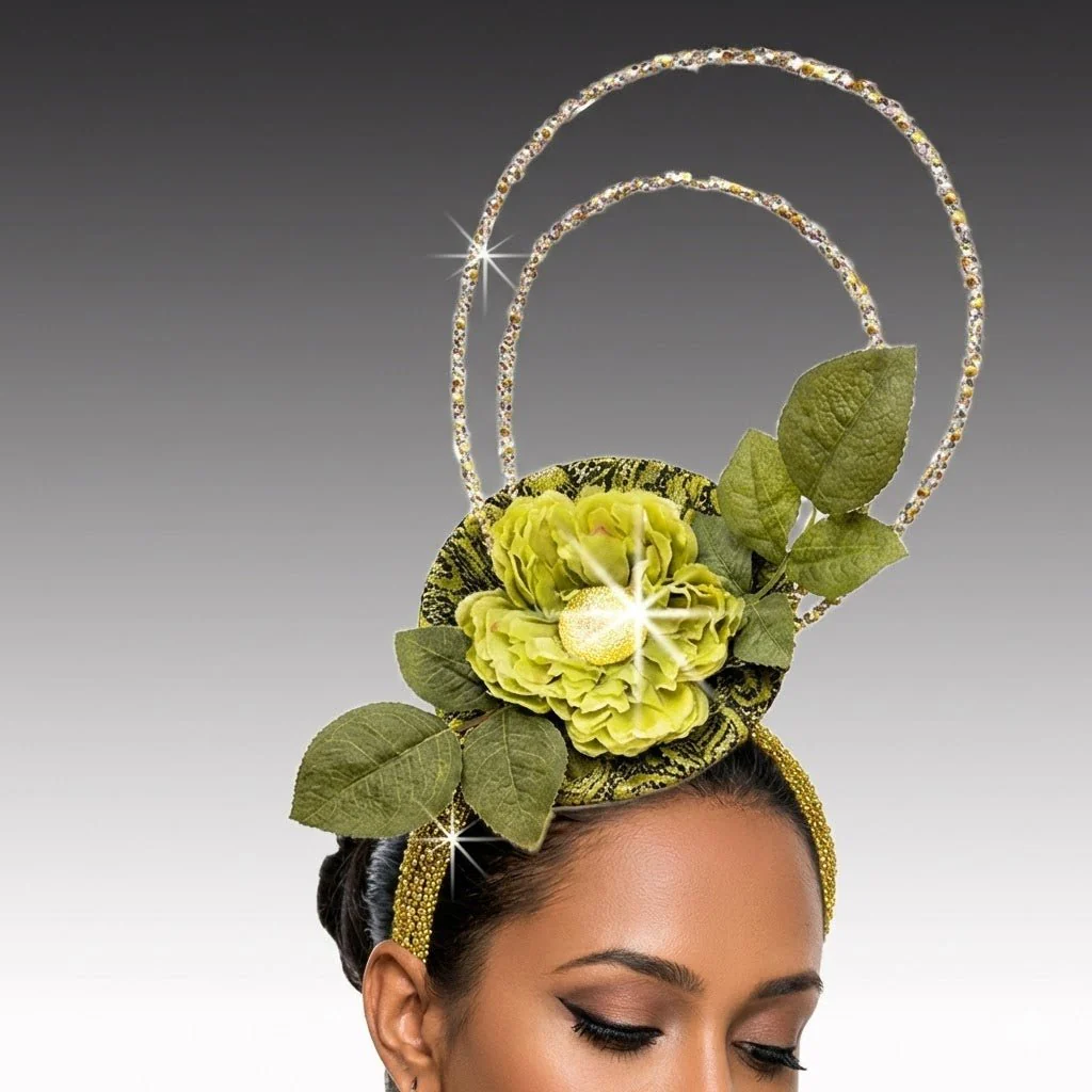 Mint Julep Rhinestone Halo Fascinator Church Hat - Whittall & Shon