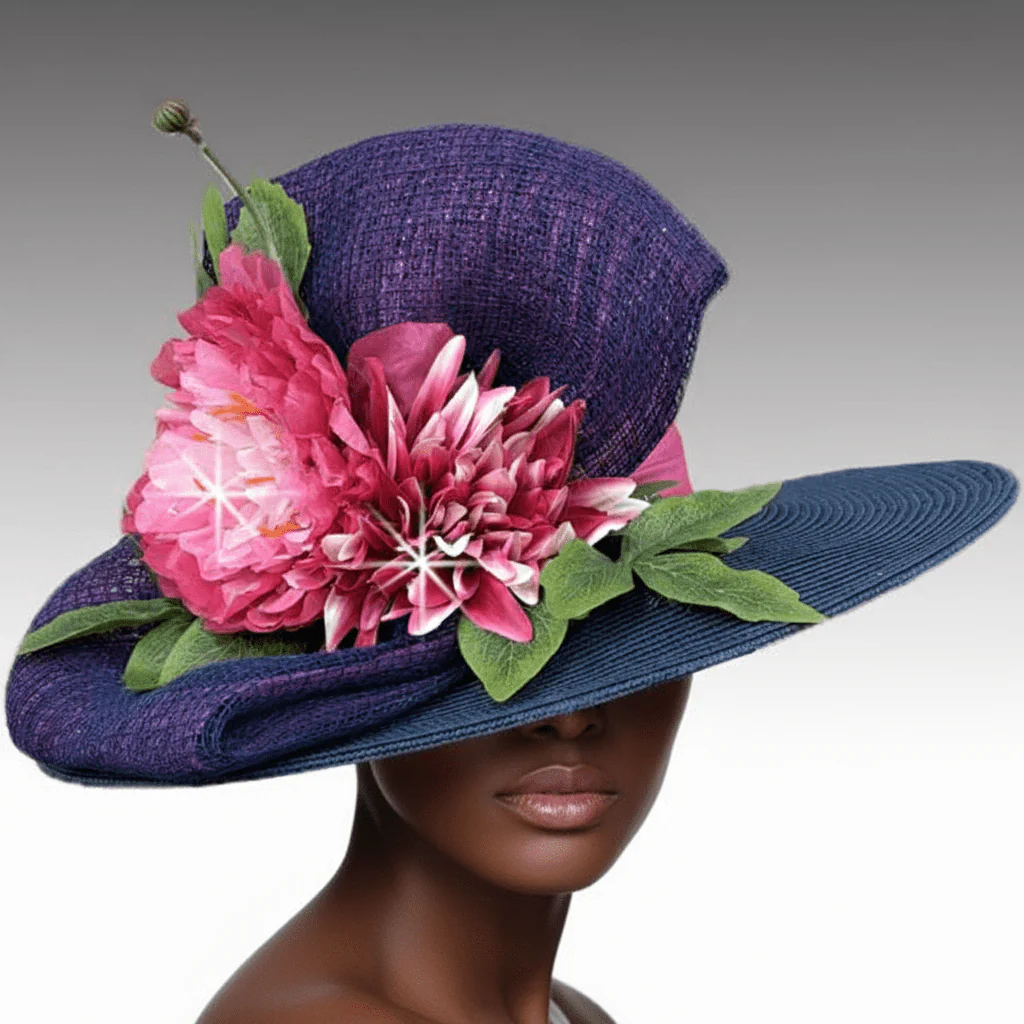 Monet Floral Wide Brim Church Hat - Whittall & Shon - Image 4