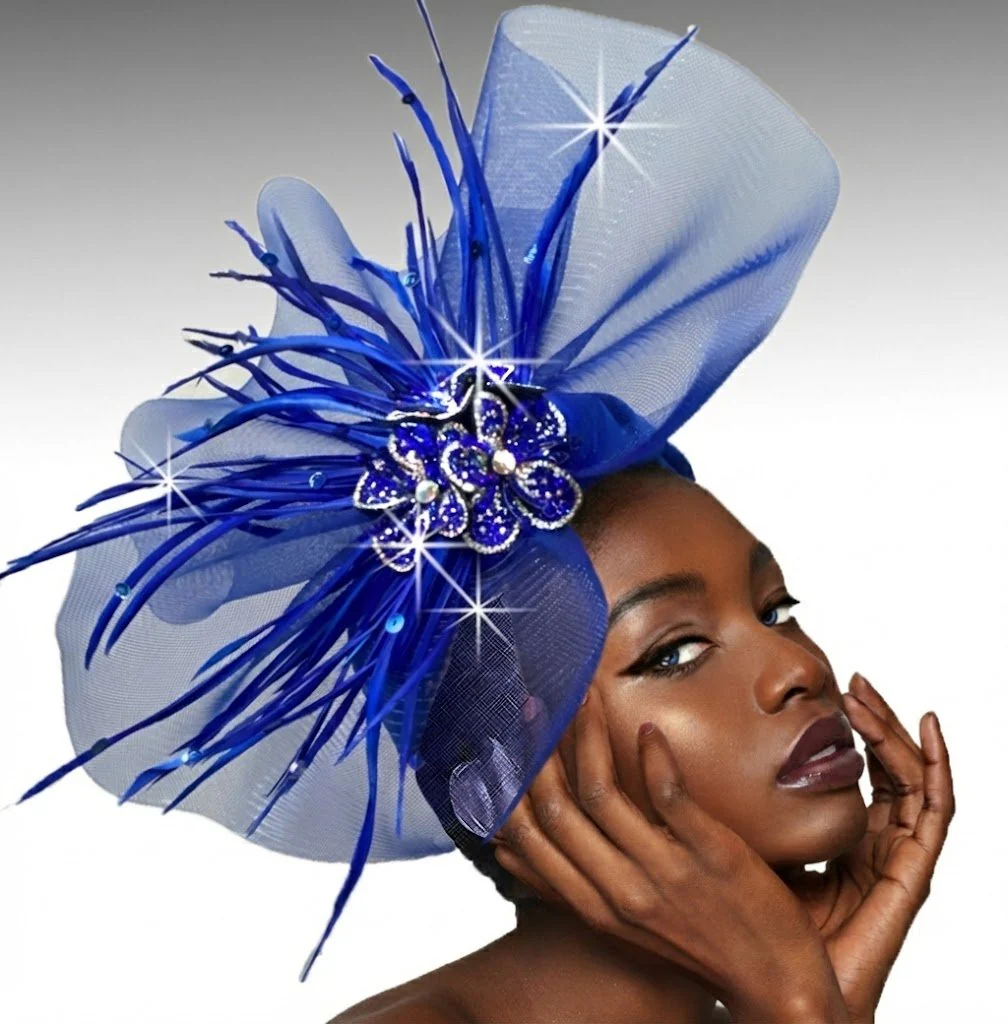 Niger Purple Sinamay Fascinator Hat - Whittall & Shon - Image 4