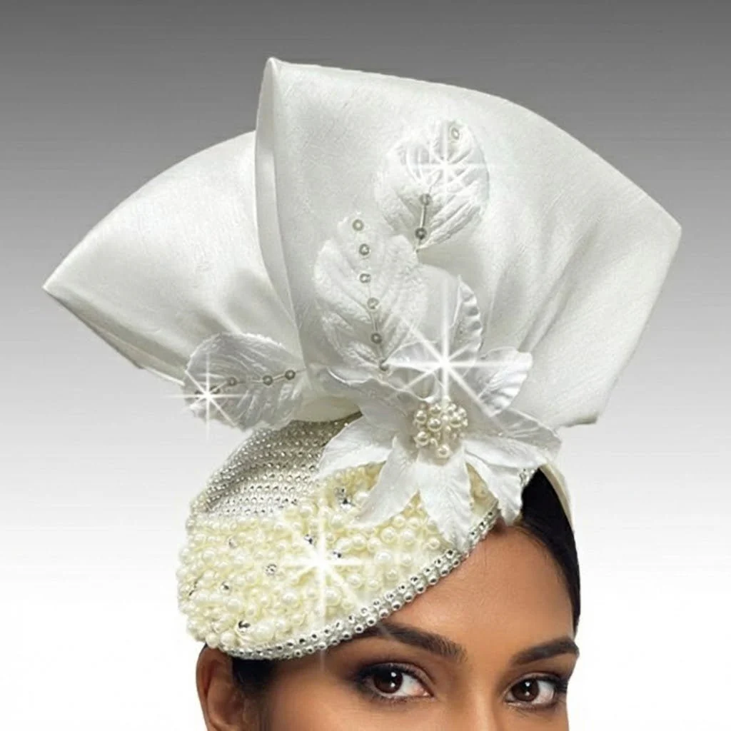 Oslo Pearl Shantung Fascinator Church Hat - Whittall & Shon