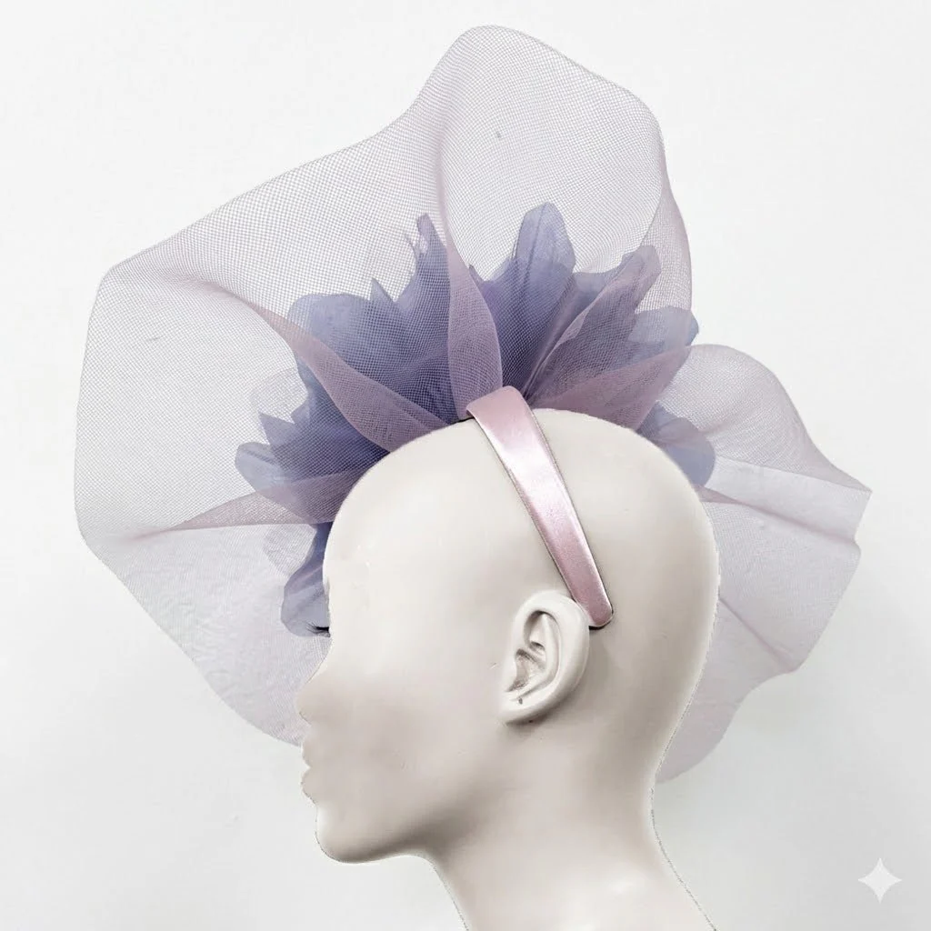 Posy Shimmer Organza Bloom Fascinator Church Hat - Whittall & Shon - Image 3
