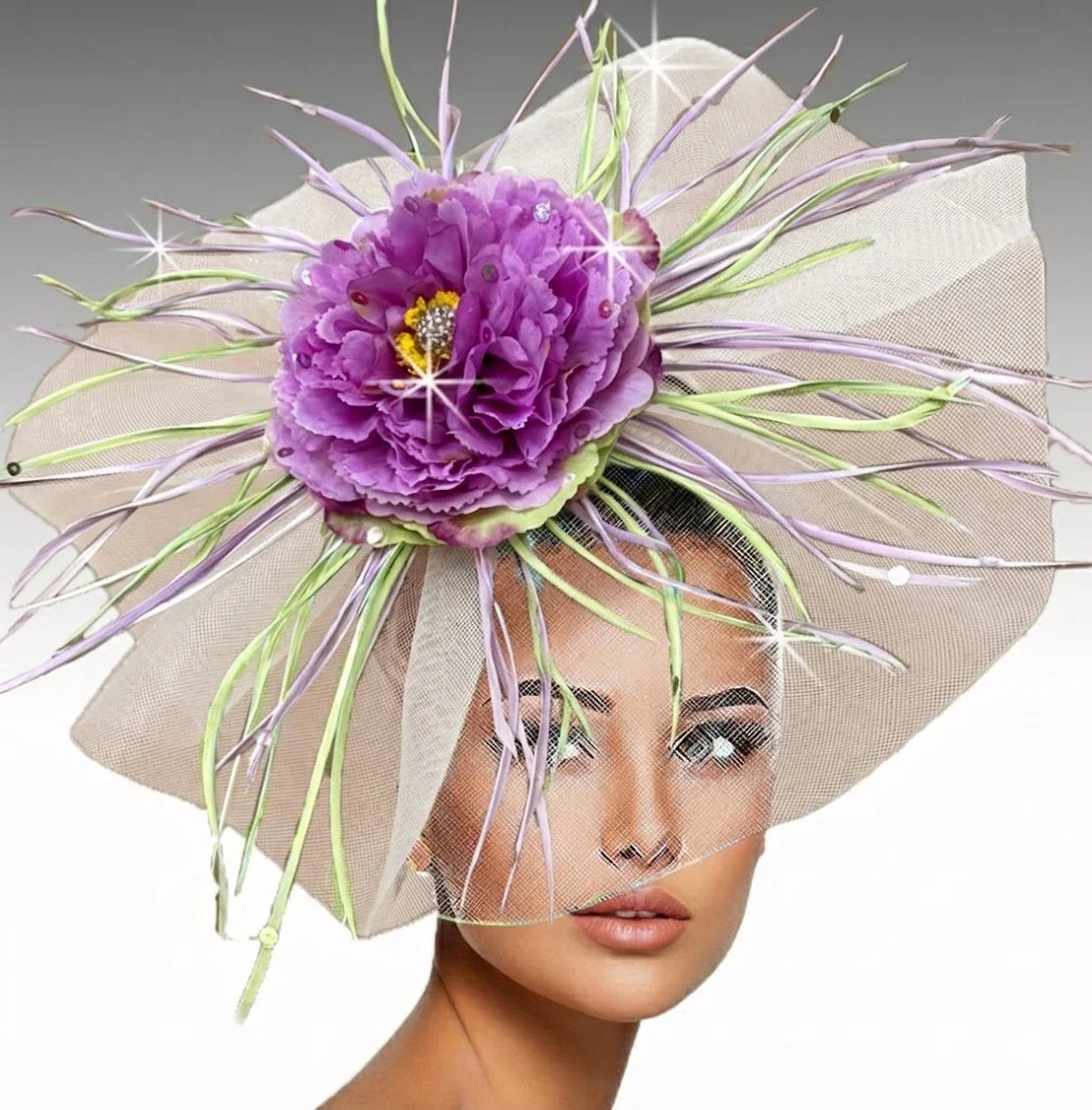 Singapore Peony Fascinator Church Hat - Whittall & Shon - Image 3