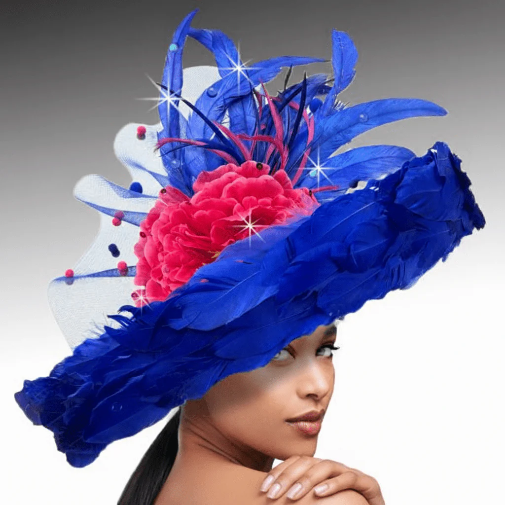 Starling Feather Wide Brim Church Hat - Whittall & Shon - Image 2