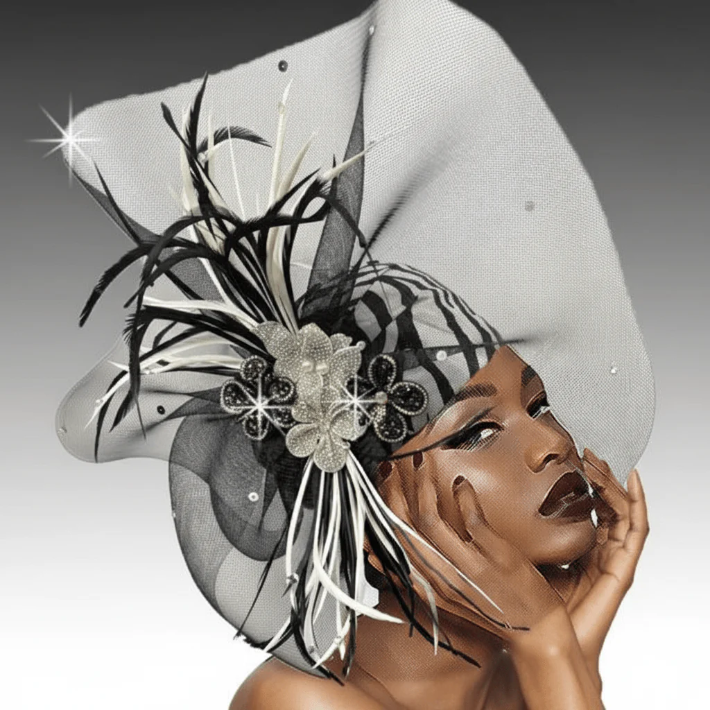 Tropicana Wide Brim Feather Church Hat - Whittall & Shon - Image 3