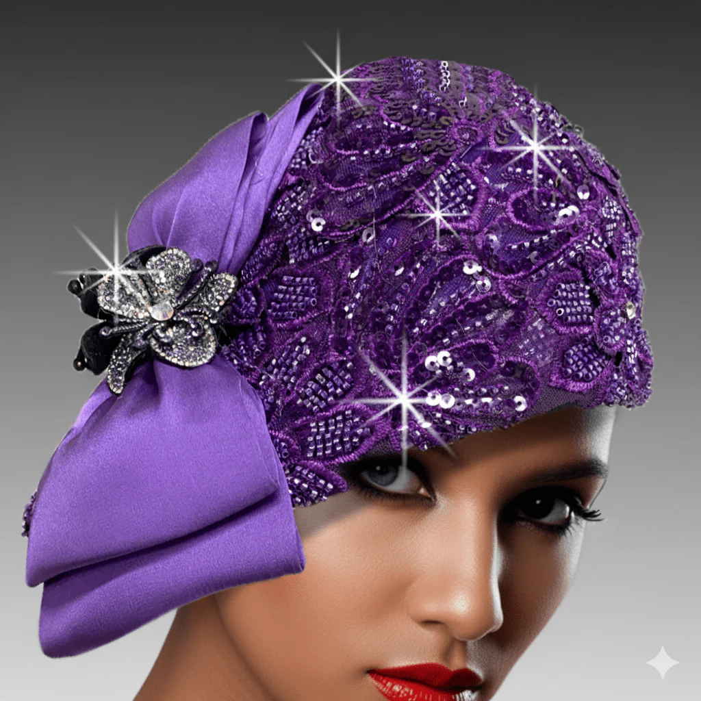 Vamp Beaded Cloche Church Hat by Whittall & Shon - Image 6