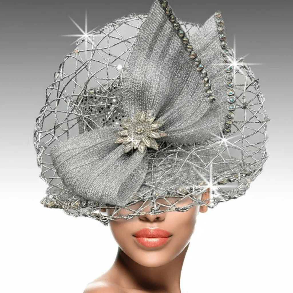 The Web Gold Metallic Bucket Church Hat - Whittall & Shon - Image 2