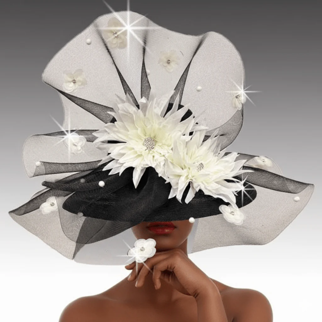 Whisper Illusion Wave Wide Brim Church Hat - Whittall & Shon