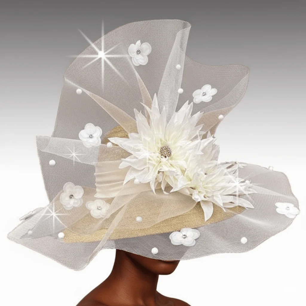 Whisper Illusion Wave Wide Brim Church Hat - Whittall & Shon - Image 2
