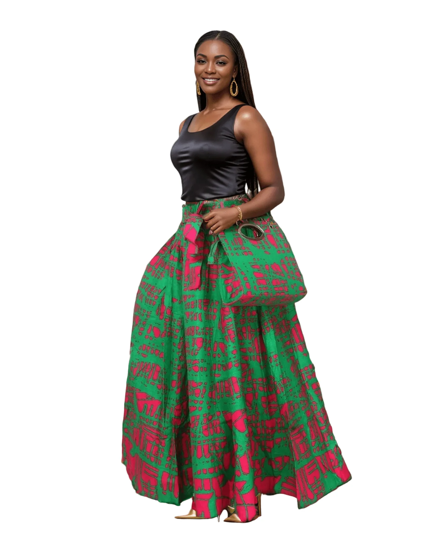 Wow!! Maxi Skirt & Shoulder Bag Set