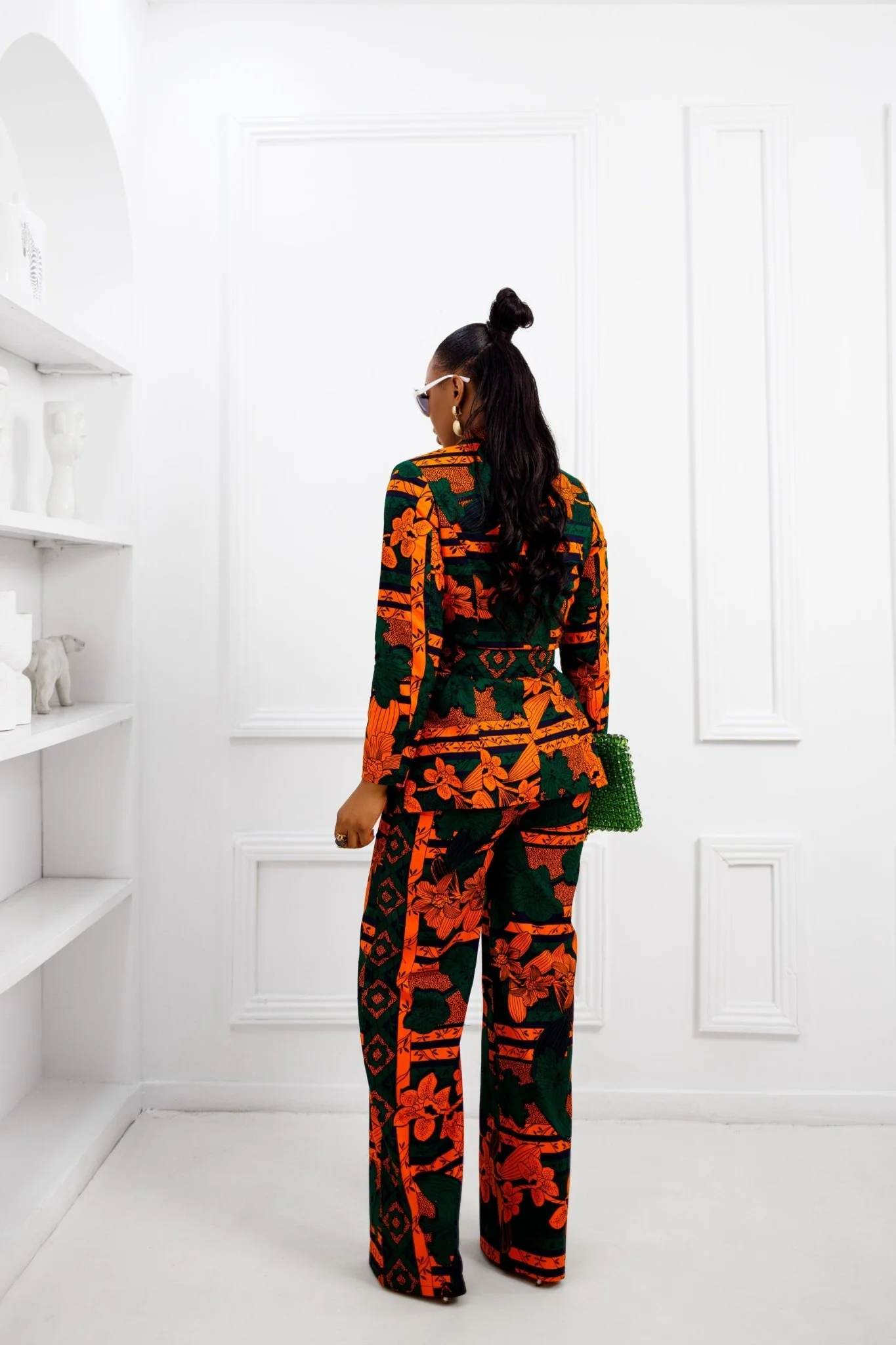 ZYLA AFRICAN PRINT SUIT SET [ORANGE] - Image 2