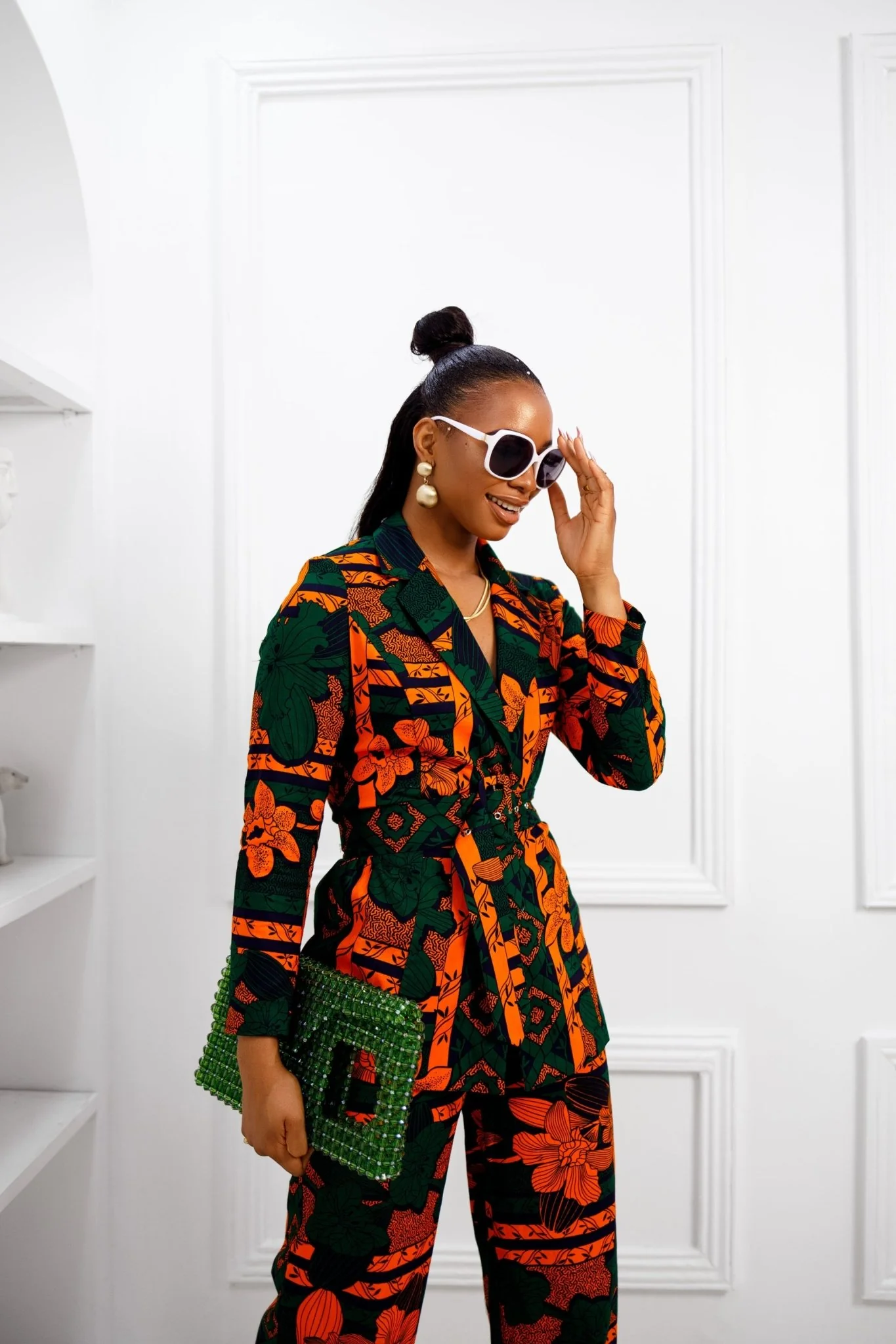 ZYLA AFRICAN PRINT SUIT SET [ORANGE] - Image 3