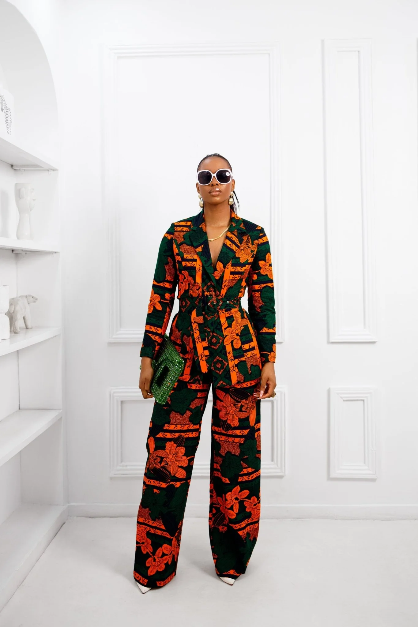 ZYLA AFRICAN PRINT SUIT SET [ORANGE] - Image 4