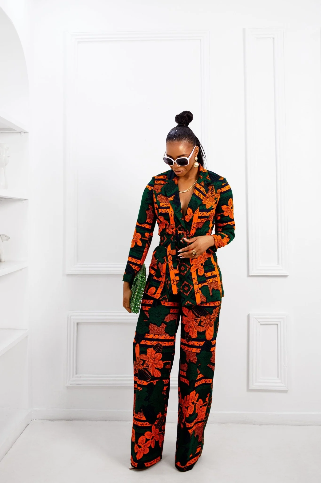 ZYLA AFRICAN PRINT SUIT SET [ORANGE] - Image 5